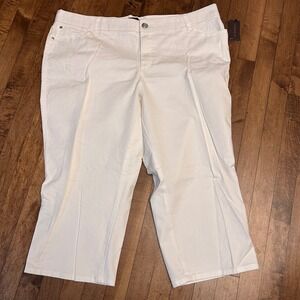 Dana Buchman Women's White Comfort Fit Capris‎ Size 20W Cropped Pants stretch